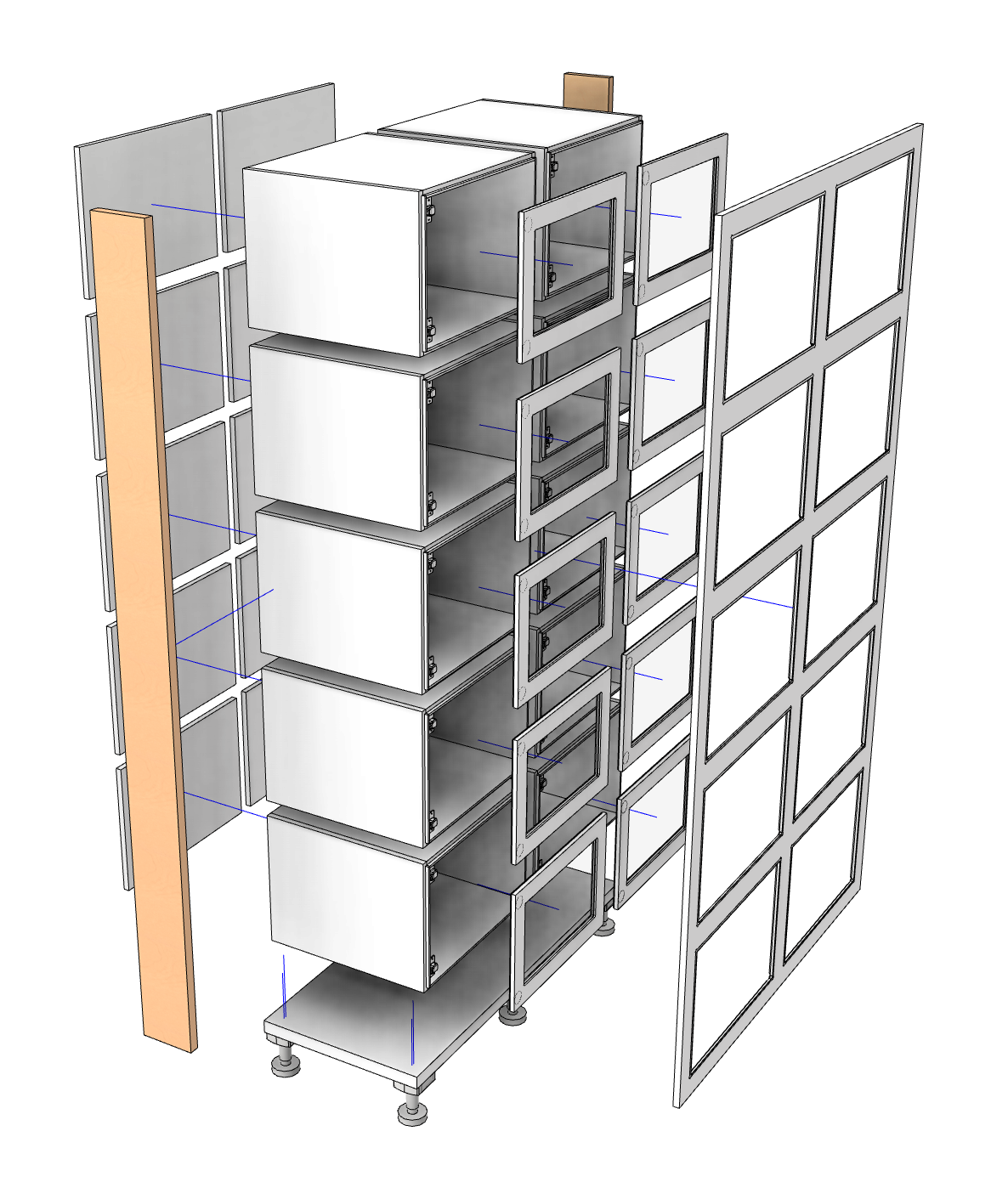 Schrank mit Fächern